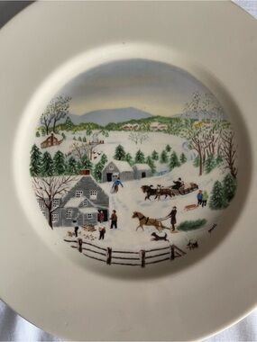 VINTAGE ATLAS CHINA NY LIMITED FIRST EDITION PLATE “OUT FOR THE CHRISTMAS TREE”